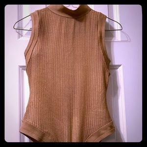 Tan cut out bodysuit